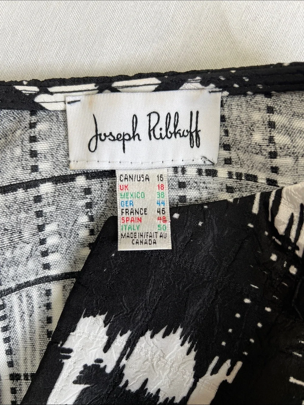 Joseph Ribkoff Asymmetrical Abstract Art Print Jacket Style 173820 Button 16